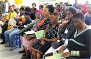 The audience at Lamontville Clinic watching the demonstrations of hand washing